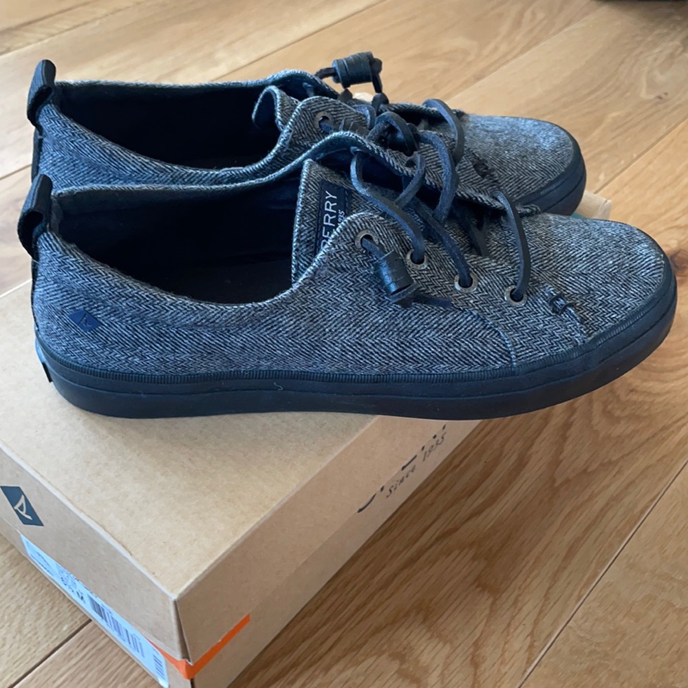 Sperry Crest Vibe Dark Grey Tweed Shoes